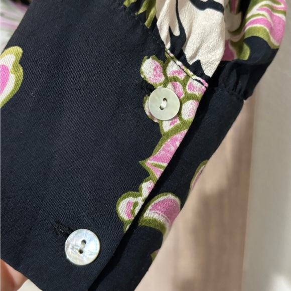 Karen Kane Black and Pink Floral Blouse - Picture 3 of 5